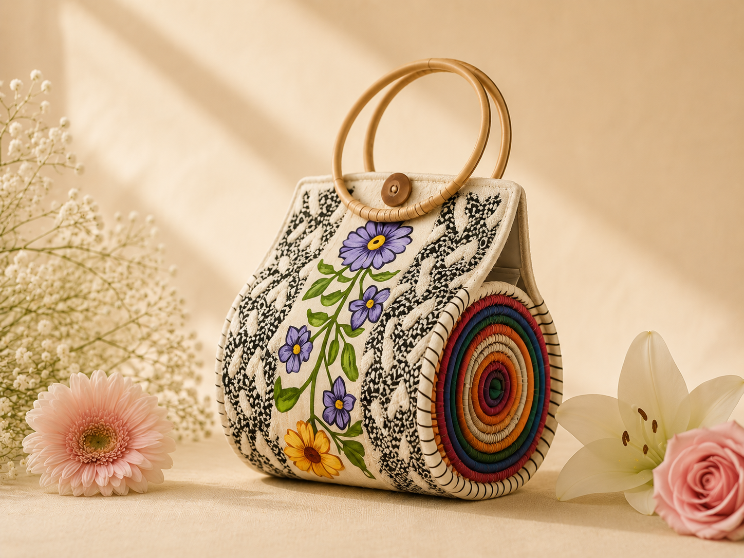 FloraWoven Tote Bag